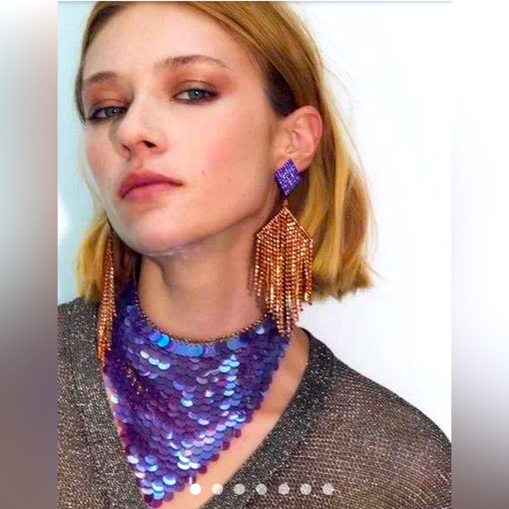 ZARA STATEMENT SEQUIN  CHOKER